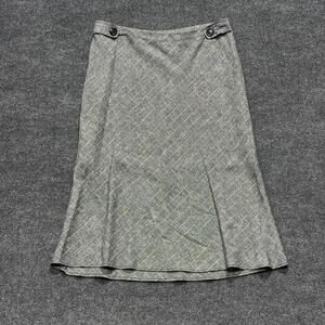 Julie Mitchell Skirt Womens XL Gray Stripe A-Line Midi Twill Lined Workwear